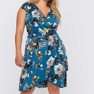 🆕️➕Rachel Roy 💜 Teal Faux Wrap Dress